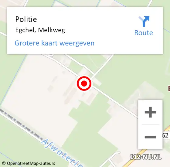 Locatie op kaart van de 112 melding: Politie Egchel, Melkweg op 12 september 2024 14:01