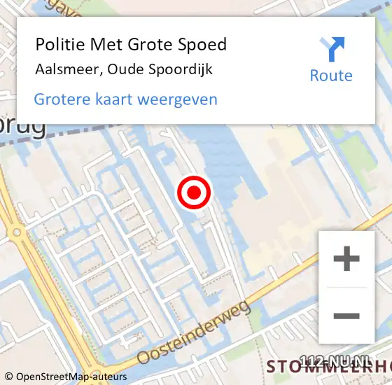 Locatie op kaart van de 112 melding: Politie Met Grote Spoed Naar Aalsmeer, Oude Spoordijk op 12 september 2024 14:45