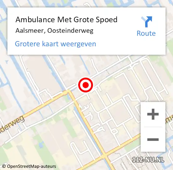 Locatie op kaart van de 112 melding: Ambulance Met Grote Spoed Naar Aalsmeer, Oosteinderweg op 12 september 2024 14:47