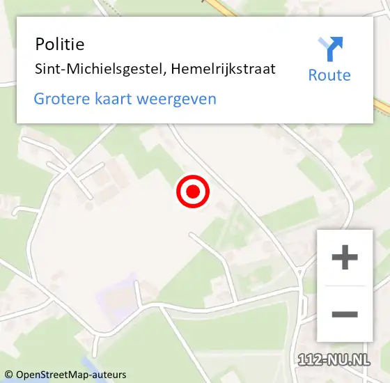 Locatie op kaart van de 112 melding: Politie Sint-Michielsgestel, Hemelrijkstraat op 12 september 2024 15:30