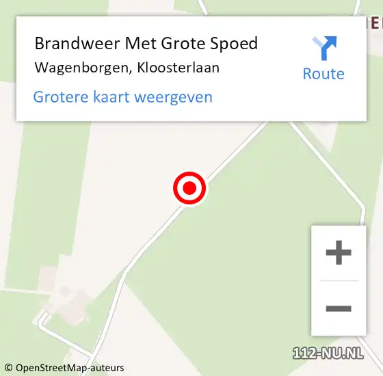 Locatie op kaart van de 112 melding: Brandweer Met Grote Spoed Naar Wagenborgen, Kloosterlaan op 12 september 2024 17:56