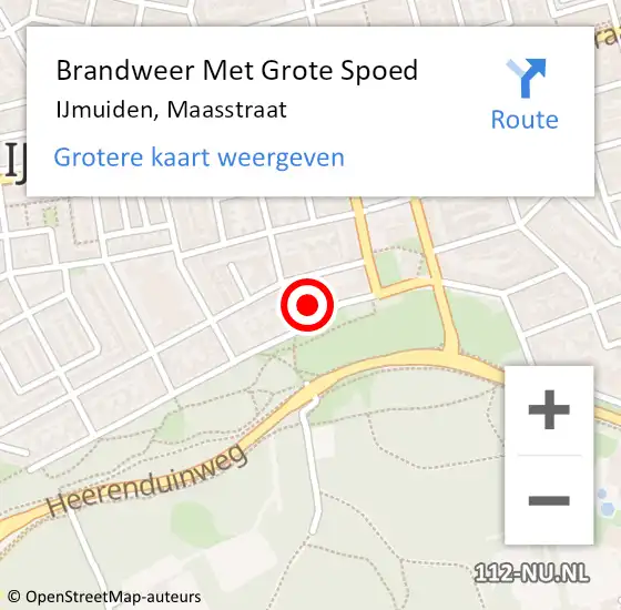 Locatie op kaart van de 112 melding: Brandweer Met Grote Spoed Naar IJmuiden, Maasstraat op 12 september 2024 18:08