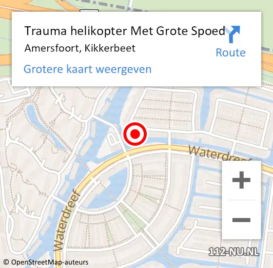 Locatie op kaart van de 112 melding: Trauma helikopter Met Grote Spoed Naar Amersfoort, Kikkerbeet op 12 september 2024 18:18