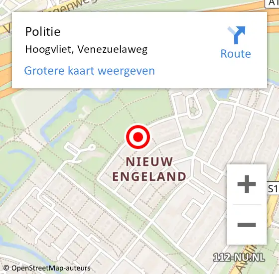 Locatie op kaart van de 112 melding: Politie Hoogvliet, Venezuelaweg op 12 september 2024 19:10