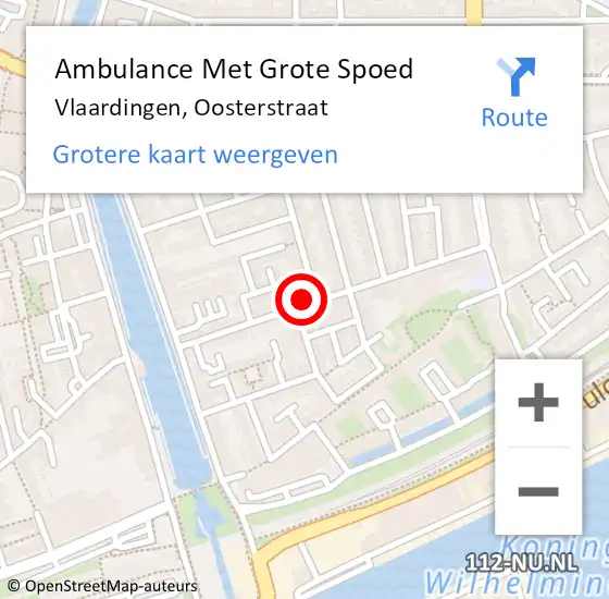 Locatie op kaart van de 112 melding: Ambulance Met Grote Spoed Naar Vlaardingen, Oosterstraat op 12 september 2024 19:38