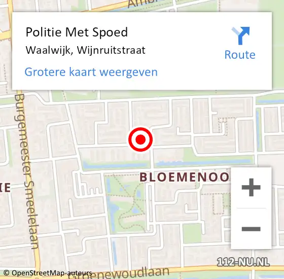 Locatie op kaart van de 112 melding: Politie Met Spoed Naar Waalwijk, Wijnruitstraat op 12 september 2024 19:47