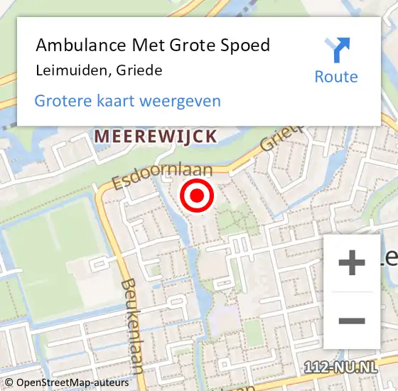 Locatie op kaart van de 112 melding: Ambulance Met Grote Spoed Naar Leimuiden, Griede op 12 september 2024 19:54