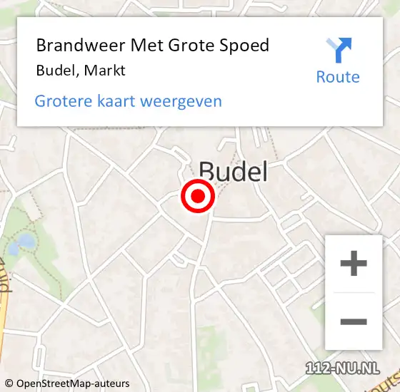 Locatie op kaart van de 112 melding: Brandweer Met Grote Spoed Naar Budel, Markt op 12 september 2024 20:13