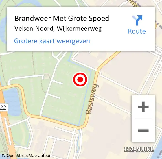 Locatie op kaart van de 112 melding: Brandweer Met Grote Spoed Naar Velsen-Noord, Wijkermeerweg op 12 september 2024 20:19