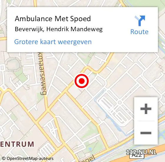 Locatie op kaart van de 112 melding: Ambulance Met Spoed Naar Beverwijk, Hendrik Mandeweg op 12 september 2024 20:25