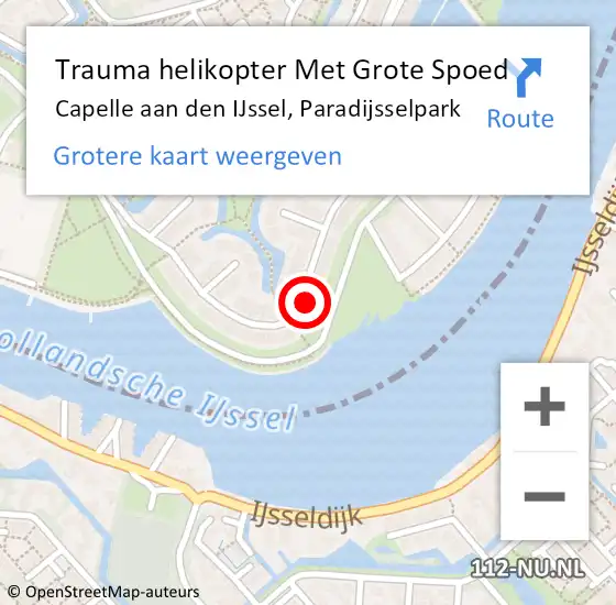 Locatie op kaart van de 112 melding: Trauma helikopter Met Grote Spoed Naar Capelle aan den IJssel, Paradijsselpark op 12 september 2024 22:13