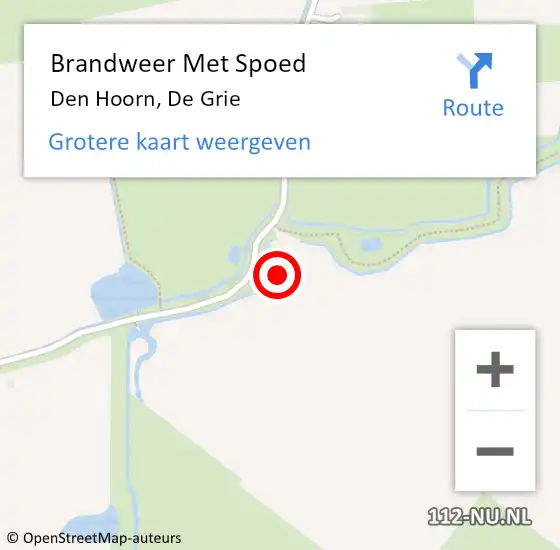 Locatie op kaart van de 112 melding: Brandweer Met Spoed Naar Den Hoorn, De Grie op 12 september 2024 22:41