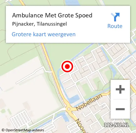 Locatie op kaart van de 112 melding: Ambulance Met Grote Spoed Naar Pijnacker, Tilanussingel op 12 september 2024 22:43