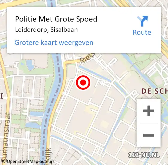 Locatie op kaart van de 112 melding: Politie Met Grote Spoed Naar Leiderdorp, Sisalbaan op 12 september 2024 23:01