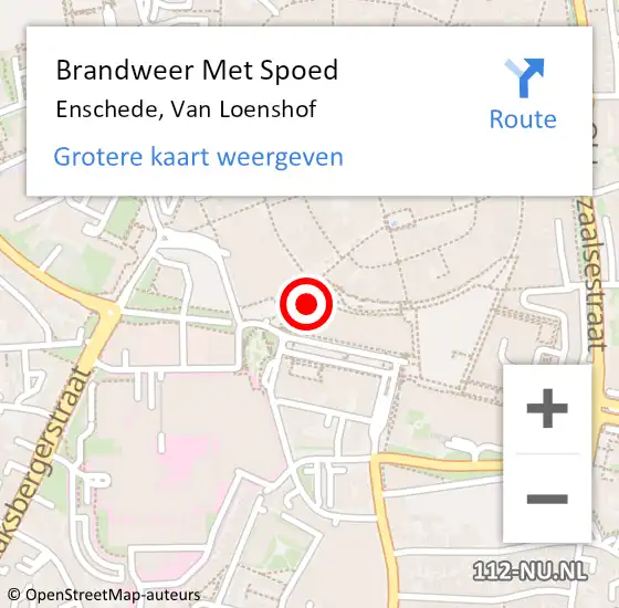 Locatie op kaart van de 112 melding: Brandweer Met Spoed Naar Enschede, Van Loenshof op 12 september 2024 23:16