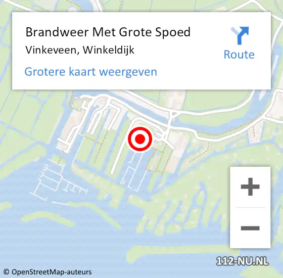 Locatie op kaart van de 112 melding: Brandweer Met Grote Spoed Naar Vinkeveen, Winkeldijk op 12 september 2024 23:21