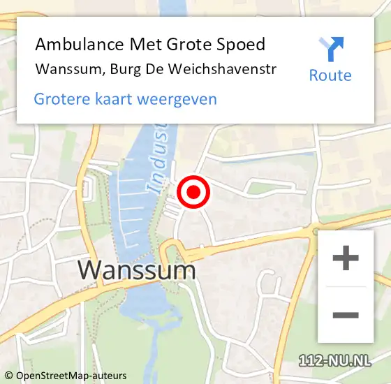 Locatie op kaart van de 112 melding: Ambulance Met Grote Spoed Naar Wanssum, Burg De Weichshavenstr op 19 oktober 2014 23:18