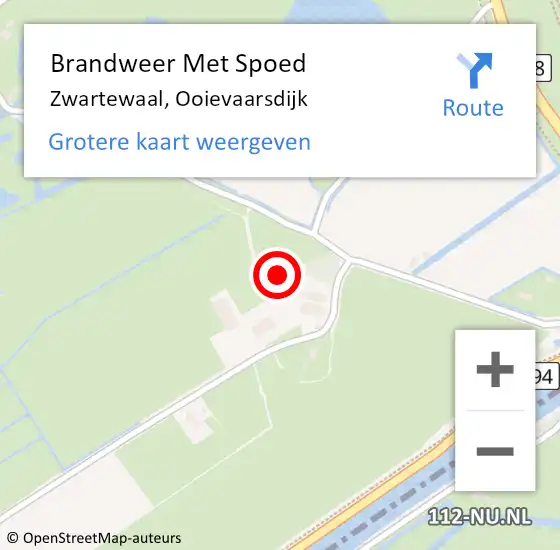 Locatie op kaart van de 112 melding: Brandweer Met Spoed Naar Zwartewaal, Ooievaarsdijk op 13 september 2024 03:03