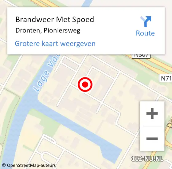 Locatie op kaart van de 112 melding: Brandweer Met Spoed Naar Dronten, Pioniersweg op 13 september 2024 03:08