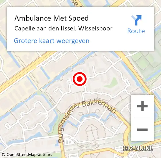 Locatie op kaart van de 112 melding: Ambulance Met Spoed Naar Capelle aan den IJssel, Wisselspoor op 13 september 2024 04:56