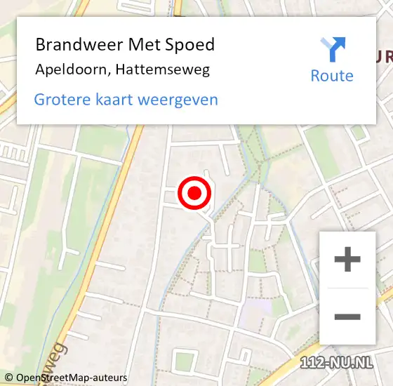 Locatie op kaart van de 112 melding: Brandweer Met Spoed Naar Apeldoorn, Hattemseweg op 13 september 2024 06:03