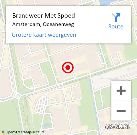 Locatie op kaart van de 112 melding: Brandweer Met Spoed Naar Amsterdam, Oceanenweg op 13 september 2024 06:15