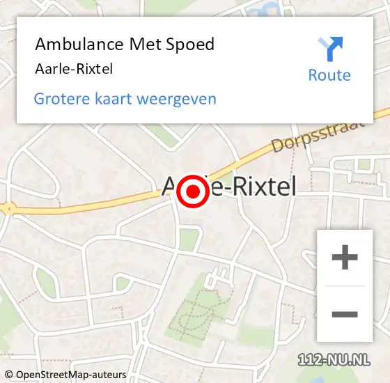 Locatie op kaart van de 112 melding: Ambulance Met Spoed Naar Aarle-Rixtel op 13 september 2024 07:25