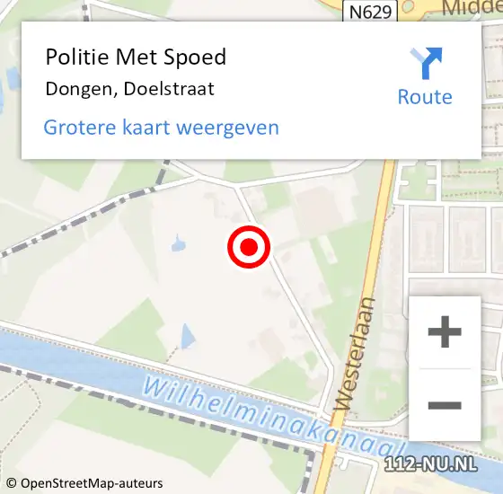 Locatie op kaart van de 112 melding: Politie Met Spoed Naar Dongen, Doelstraat op 13 september 2024 08:02