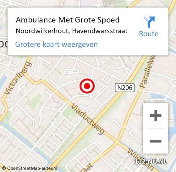 Locatie op kaart van de 112 melding: Ambulance Met Grote Spoed Naar Noordwijkerhout, Havendwarsstraat op 13 september 2024 08:31