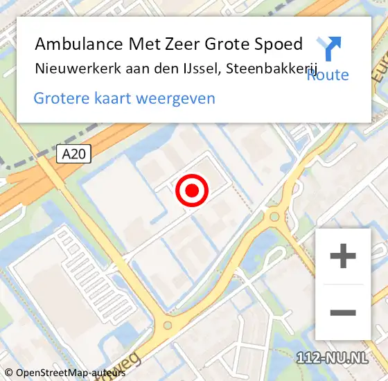 Locatie op kaart van de 112 melding: Ambulance Met Zeer Grote Spoed Naar Nieuwerkerk aan den IJssel, Steenbakkerij op 13 september 2024 08:41