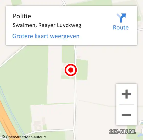 Locatie op kaart van de 112 melding: Politie Swalmen, Raayer Luyckweg op 13 september 2024 08:48