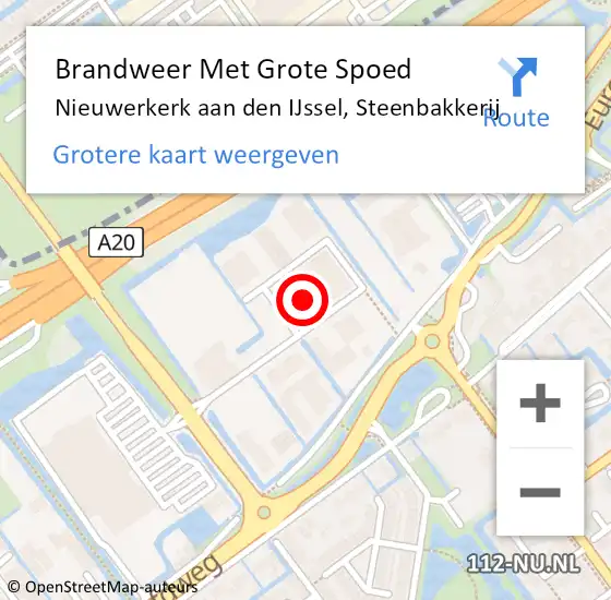 Locatie op kaart van de 112 melding: Brandweer Met Grote Spoed Naar Nieuwerkerk aan den IJssel, Steenbakkerij op 13 september 2024 08:50