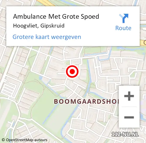 Locatie op kaart van de 112 melding: Ambulance Met Grote Spoed Naar Hoogvliet, Gipskruid op 13 september 2024 09:20