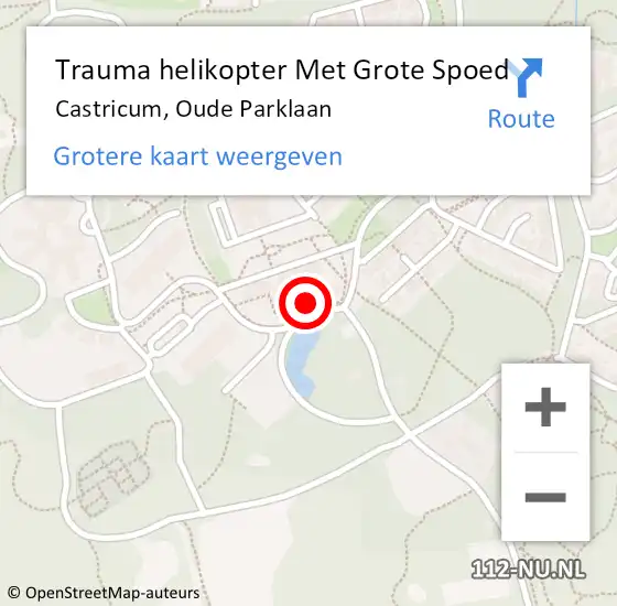 Locatie op kaart van de 112 melding: Trauma helikopter Met Grote Spoed Naar Castricum, Oude Parklaan op 13 september 2024 09:32