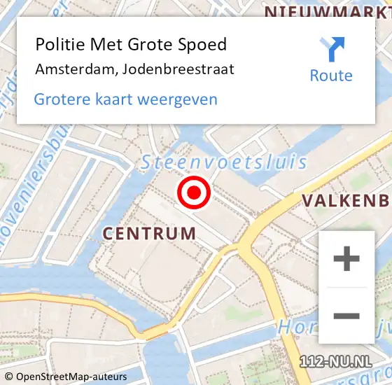 Locatie op kaart van de 112 melding: Politie Met Grote Spoed Naar Amsterdam, Jodenbreestraat op 13 september 2024 09:44