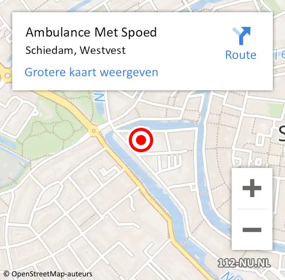 Locatie op kaart van de 112 melding: Ambulance Met Spoed Naar Schiedam, Westvest op 13 september 2024 09:46