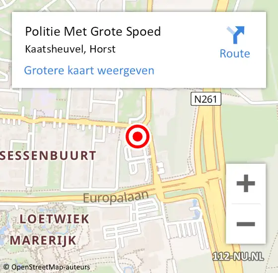 Locatie op kaart van de 112 melding: Politie Met Grote Spoed Naar Kaatsheuvel, Horst op 13 september 2024 10:45