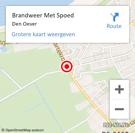 Locatie op kaart van de 112 melding: Brandweer Met Spoed Naar Den Oever op 18 oktober 2013 08:34