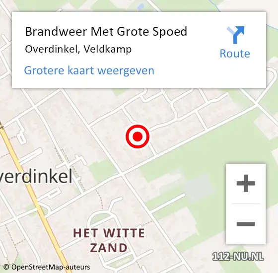 Locatie op kaart van de 112 melding: Brandweer Met Grote Spoed Naar Overdinkel, Veldkamp op 13 september 2024 10:51