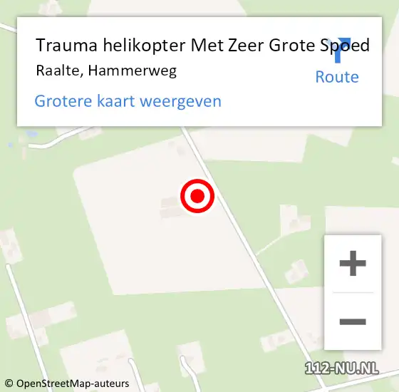 Locatie op kaart van de 112 melding: Trauma helikopter Met Zeer Grote Spoed Naar Raalte, Hammerweg op 13 september 2024 10:54