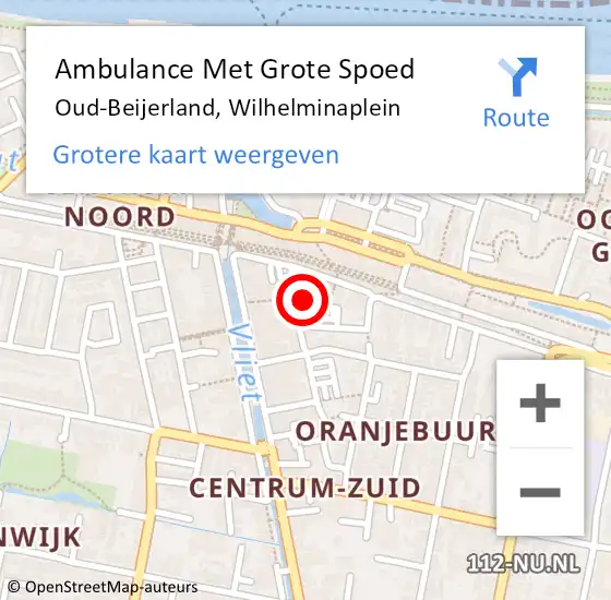 Locatie op kaart van de 112 melding: Ambulance Met Grote Spoed Naar Oud-Beijerland, Wilhelminaplein op 13 september 2024 10:59