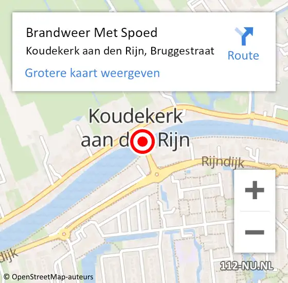 Locatie op kaart van de 112 melding: Brandweer Met Spoed Naar Hazerswoude-Rijndijk, Bruggestraat op 13 september 2024 11:15