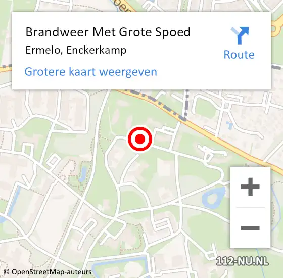 Locatie op kaart van de 112 melding: Brandweer Met Grote Spoed Naar Ermelo, Enckerkamp op 13 september 2024 11:18