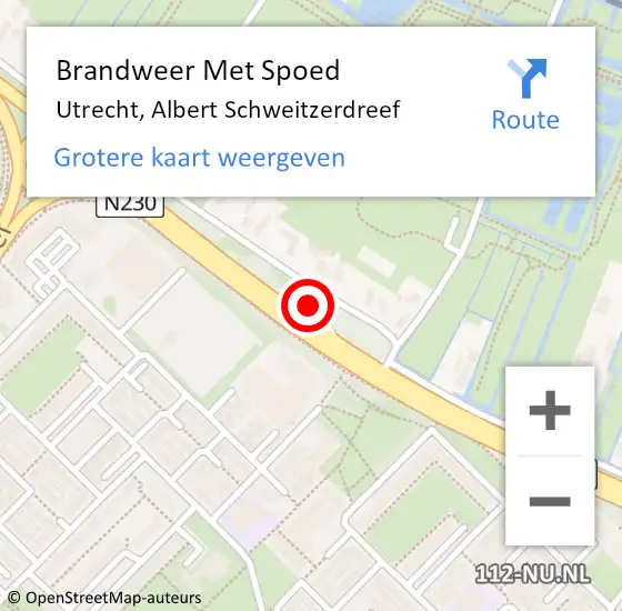 Locatie op kaart van de 112 melding: Brandweer Met Spoed Naar Utrecht, Albert Schweitzerdreef op 13 september 2024 11:35