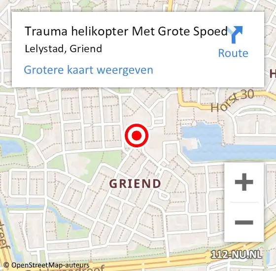 Locatie op kaart van de 112 melding: Trauma helikopter Met Grote Spoed Naar Lelystad, Griend op 13 september 2024 11:44