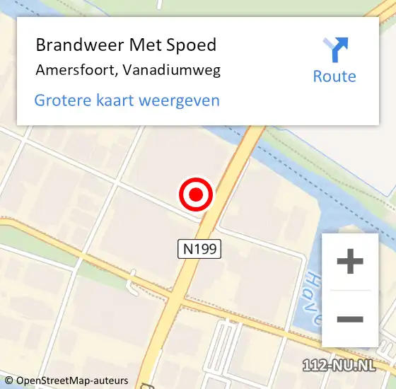 Locatie op kaart van de 112 melding: Brandweer Met Spoed Naar Amersfoort, Vanadiumweg op 13 september 2024 12:04