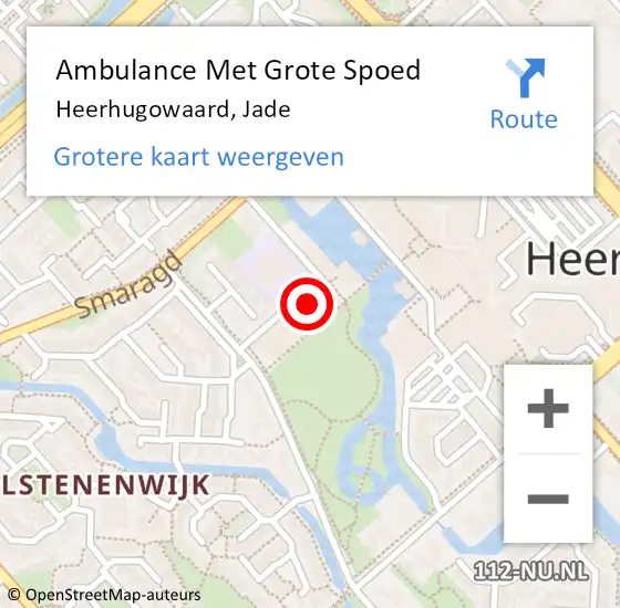 Locatie op kaart van de 112 melding: Ambulance Met Grote Spoed Naar Heerhugowaard, Jade op 13 september 2024 12:06