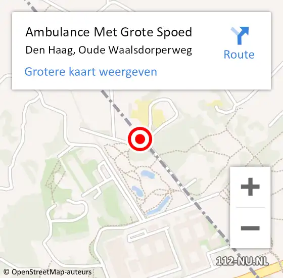 Locatie op kaart van de 112 melding: Ambulance Met Grote Spoed Naar Den Haag, Oude Waalsdorperweg op 13 september 2024 12:29