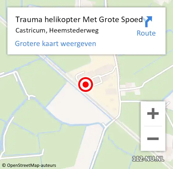 Locatie op kaart van de 112 melding: Trauma helikopter Met Grote Spoed Naar Castricum, Heemstederweg op 13 september 2024 12:34