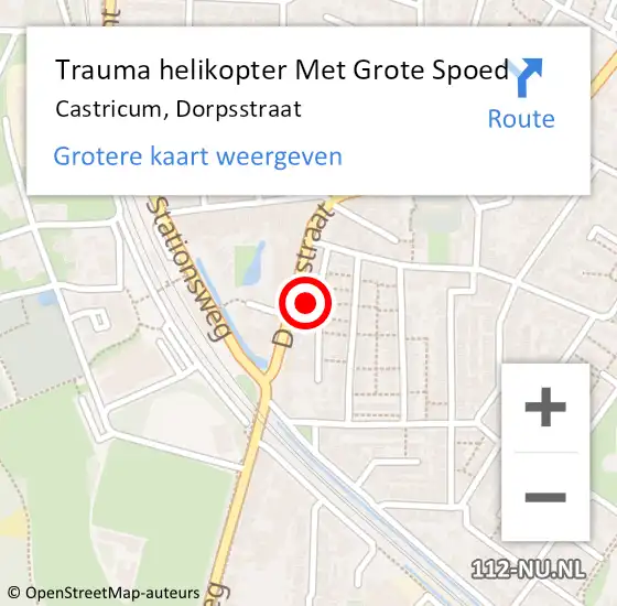 Locatie op kaart van de 112 melding: Trauma helikopter Met Grote Spoed Naar Castricum, Dorpsstraat op 13 september 2024 13:03